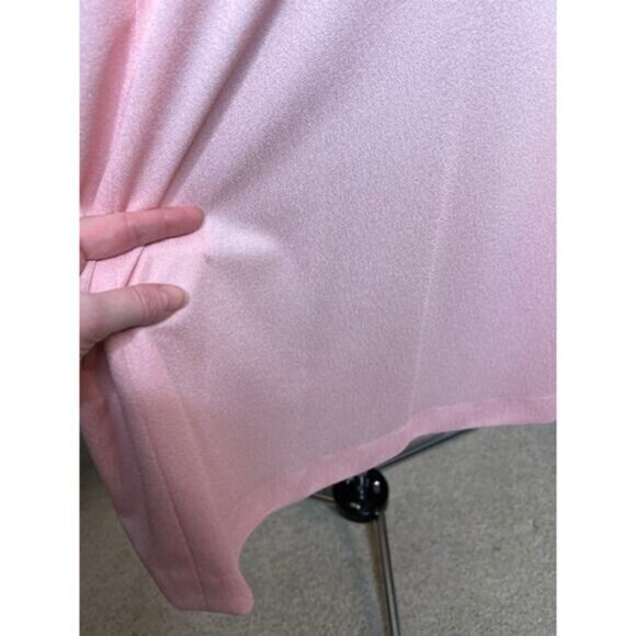 dress 1980s sheer lace bodice ruffle front pink - Picture 8 of 10